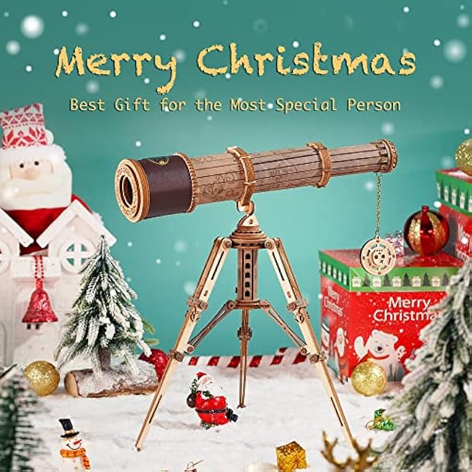 3D WOODEN TELESCOPE PUZZLE KIT FOR ADULTS & DIY ENTHUSIASTS - BEGINNER SKILL LEVEL, UNISEX, WOOD COLOR - Image 2